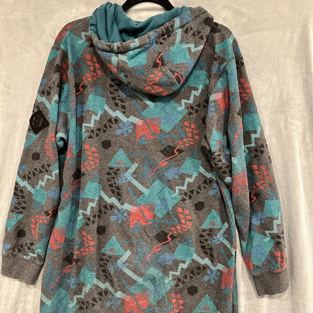 Kavu One Der Suit Small Geometric One Piece Pajama Jumpsuit Hoodie Sleepwear - Picture 8 of 11
